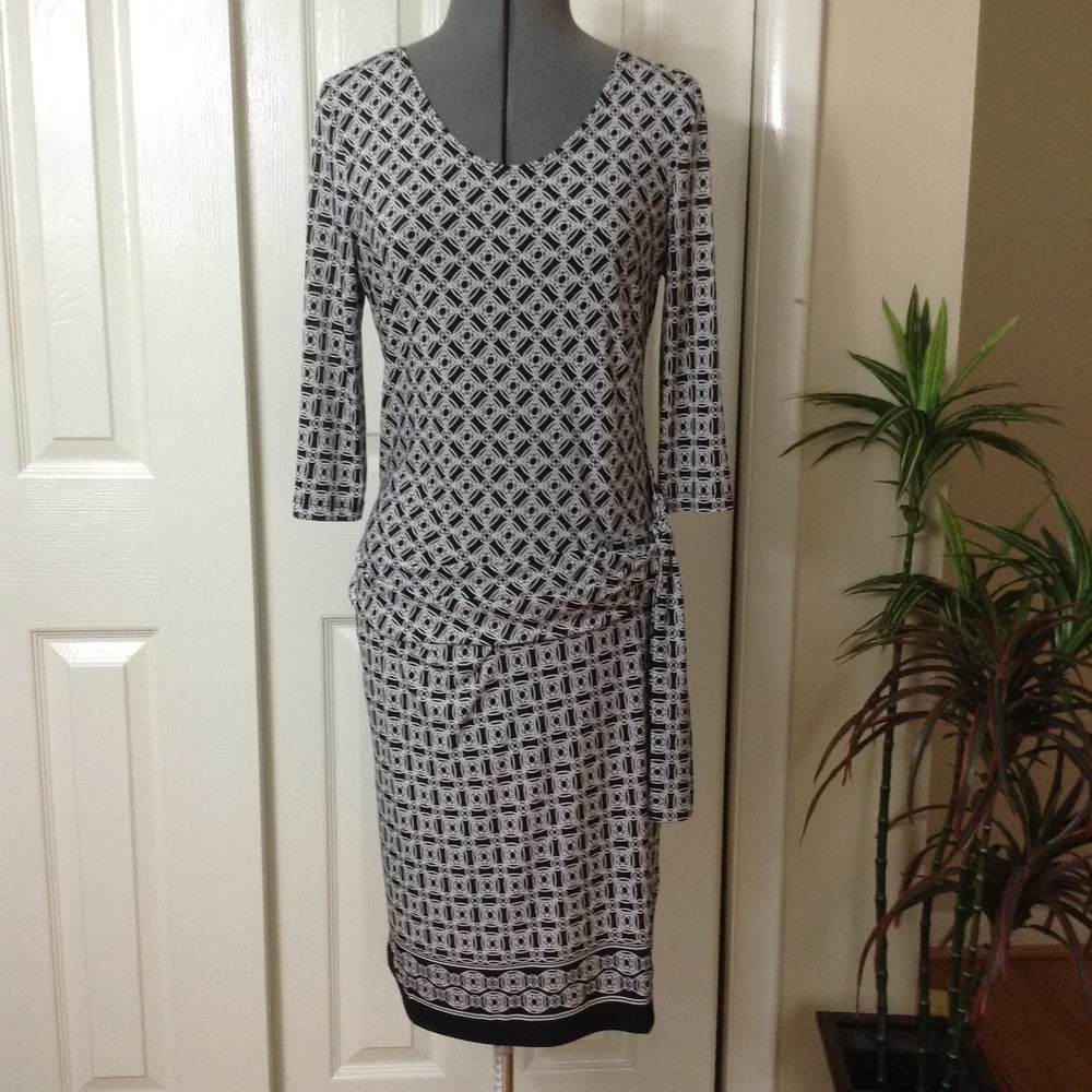 Lori Michaels Collection Black & White Knit Dress